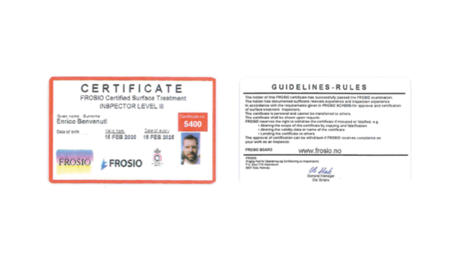 Certificato Frosio